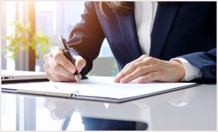 テストを受ける女性